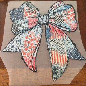 Red White and Blue Bow Dtf Transfer